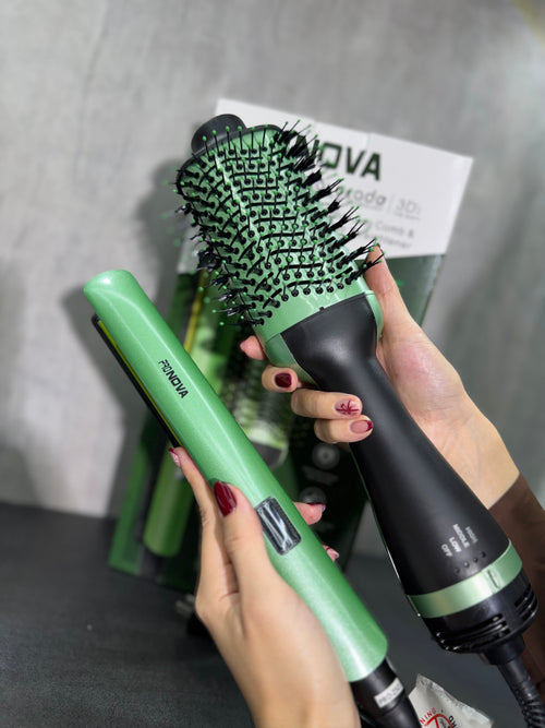 Cepillo Secador + Plancha PRO NOVA – Shine Therapy (Aguacate y Macadamia)