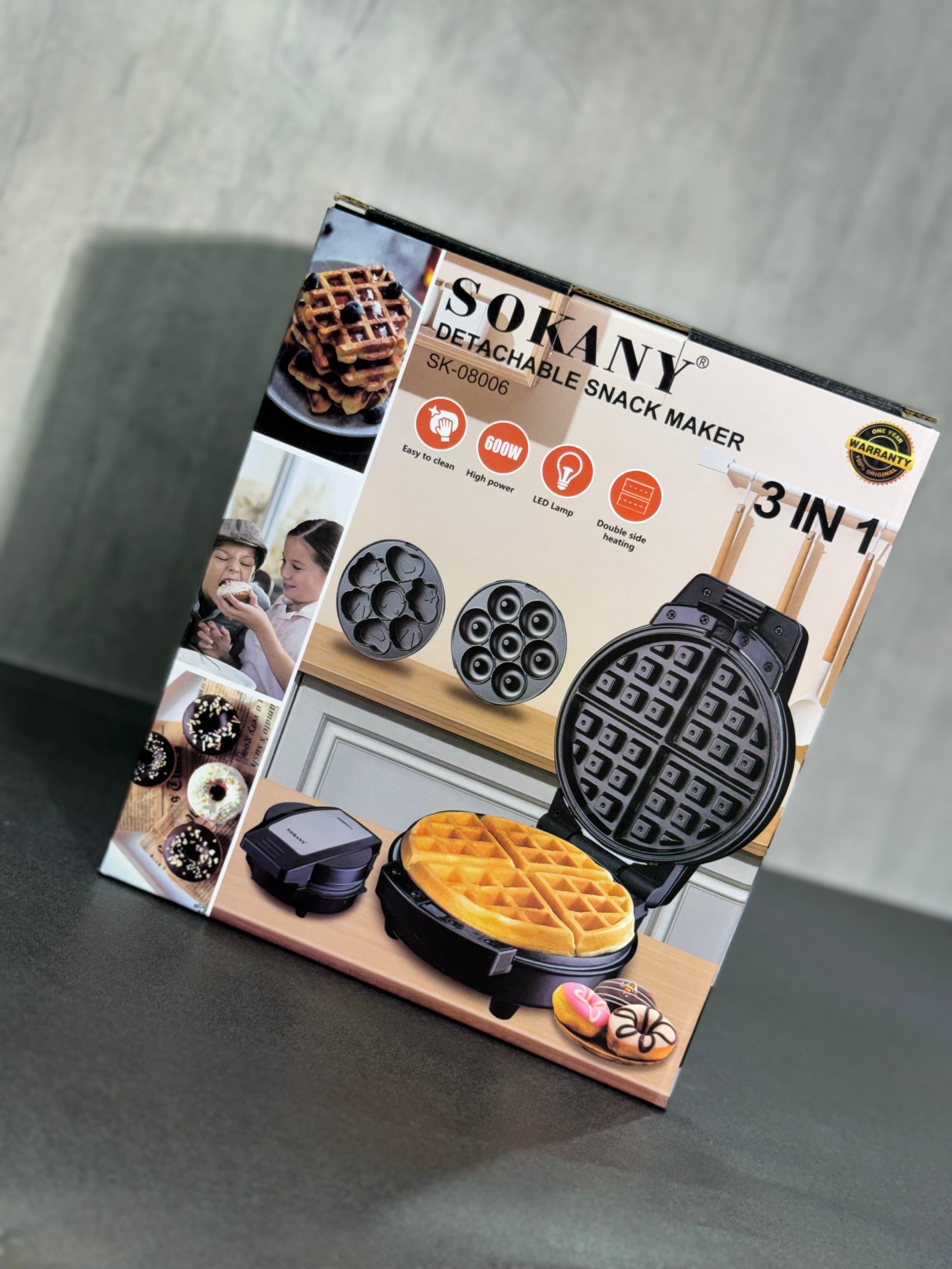 WAFLERA 3 EN 1 – SOKANY SK-08006 🧇🍩🐻